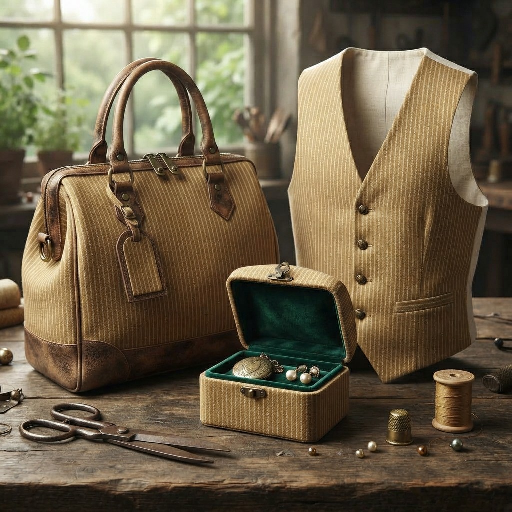 Garenverfd linnen katoenen ges - Vintage Sewing Textile recensie en prijs